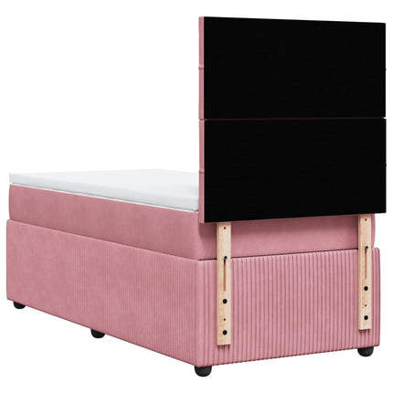 Giroletto a Molle con Materasso Rosa 80x200 cm in Velluto