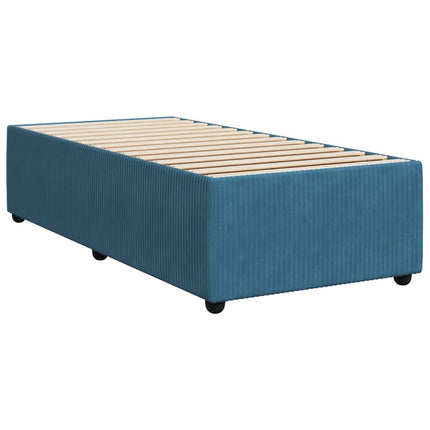 Giroletto a Molle con Materasso Blu Scuro 80x200 cm in Velluto