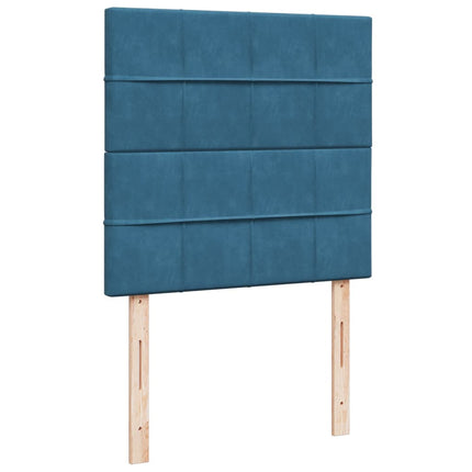 Giroletto a Molle con Materasso Blu Scuro 90x200 cm in Velluto