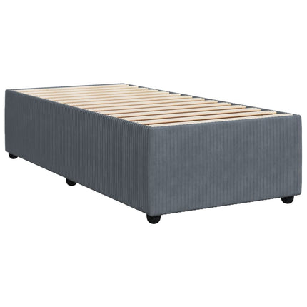 Giroletto a Molle con Materasso Grigio Scuro 100x200 cm Velluto