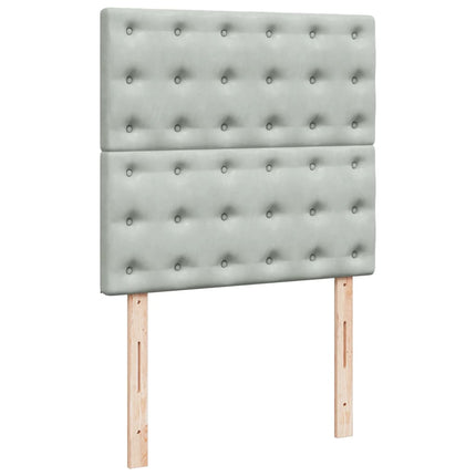 Giroletto a Molle con Materasso Grigio Chiaro 100x200cm Velluto