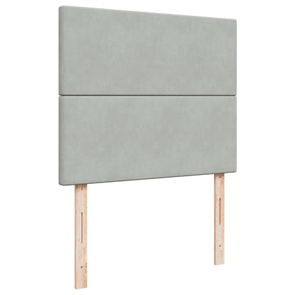 Giroletto a Molle con Materasso Grigio Chiaro 120x190cm Velluto