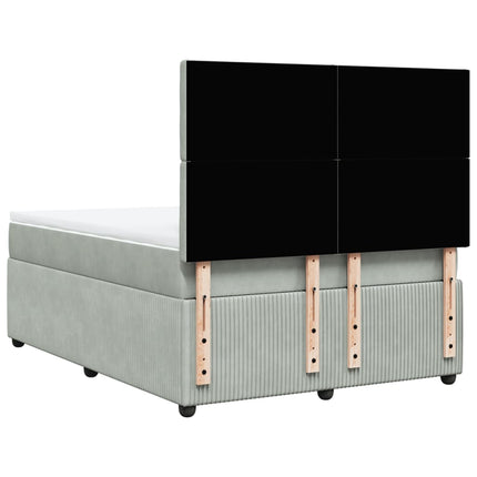 Giroletto a Molle con Materasso Grigio Chiaro 140x200cm Velluto