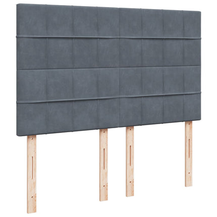 Giroletto a Molle con Materasso Grigio Scuro 160x200 cm Velluto