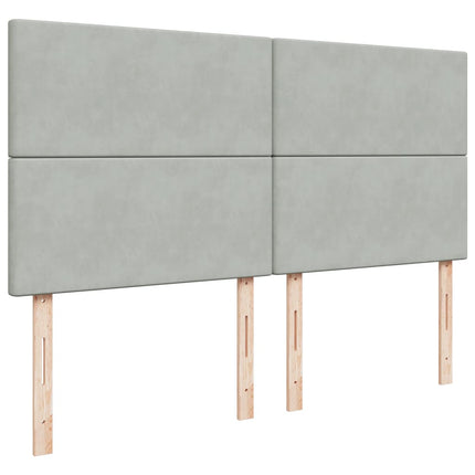 Giroletto a Molle con Materasso Grigio Chiaro 180x200cm Velluto