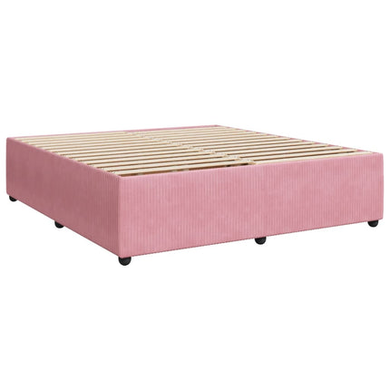 Giroletto a Molle con Materasso Rosa 180x200 cm in Velluto
