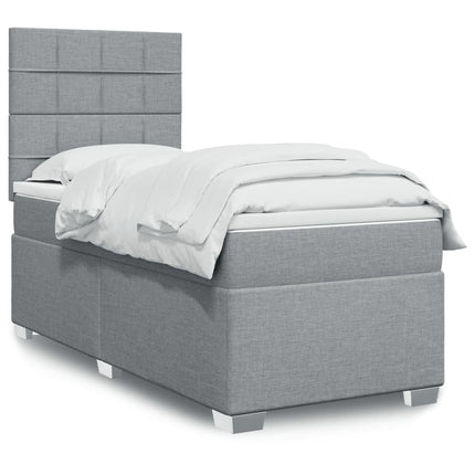Giroletto a Molle con Materasso Grigio Chiaro 80x200 cm Tessuto