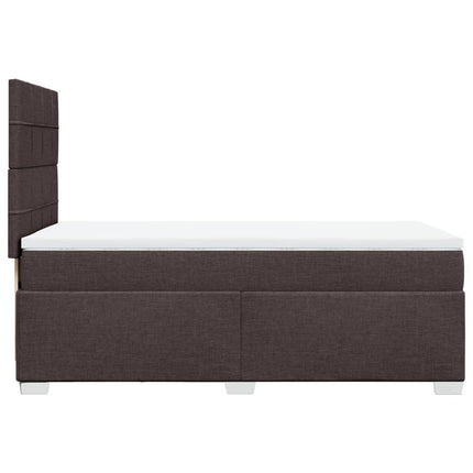 Giroletto a Molle con Materasso Marrone Scuro 80x200 cm Tessuto