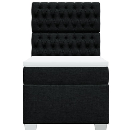 Giroletto a Molle con Materasso Nero 90x200 cm in Tessuto