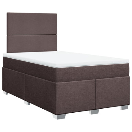 Giroletto a Molle con Materasso Marrone Scuro 120x190cm Tessuto