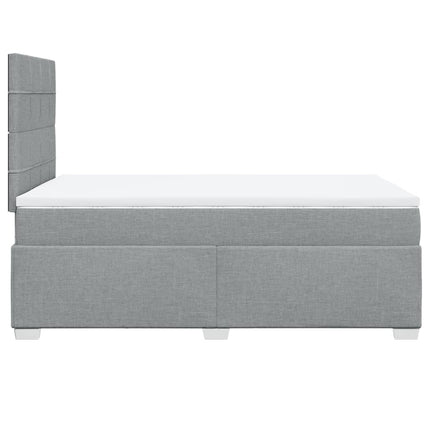 Giroletto a Molle con Materasso Grigio Chiaro 120x190cm Tessuto