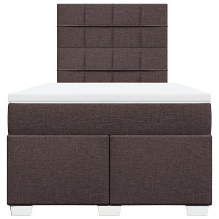 Giroletto a Molle con Materasso Marrone Scuro 120x190cm Tessuto