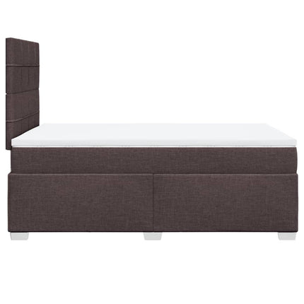 Giroletto a Molle con Materasso Marrone Scuro 120x190cm Tessuto