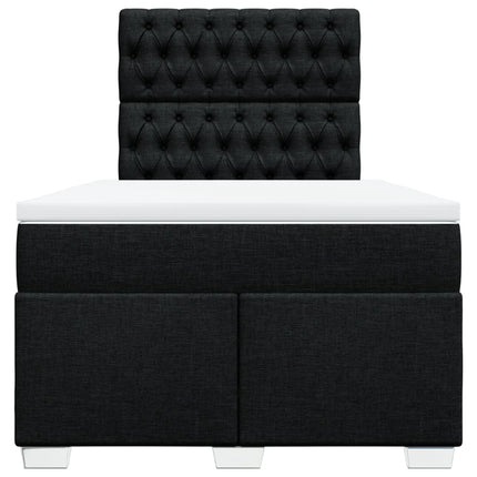 Giroletto a Molle con Materasso Nero 120x200 cm in Tessuto