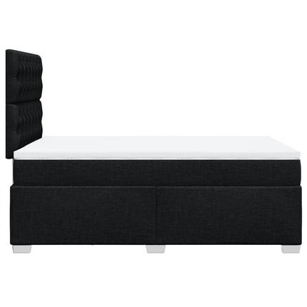 Giroletto a Molle con Materasso Nero 120x200 cm in Tessuto
