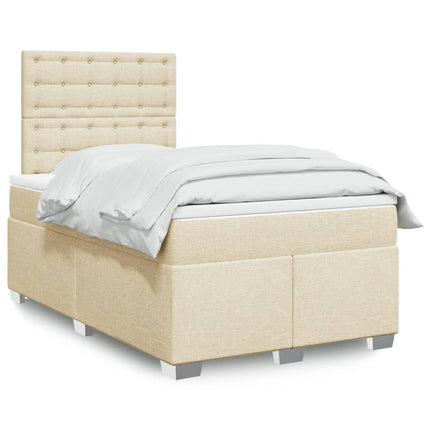 Giroletto a Molle con Materasso Crema 120x200 cm in Tessuto