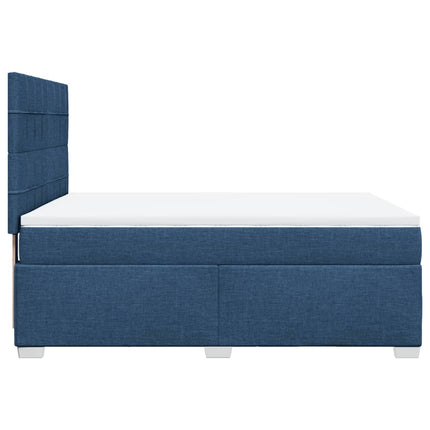 Giroletto a Molle con Materasso Blu 140x190 cm in Tessuto