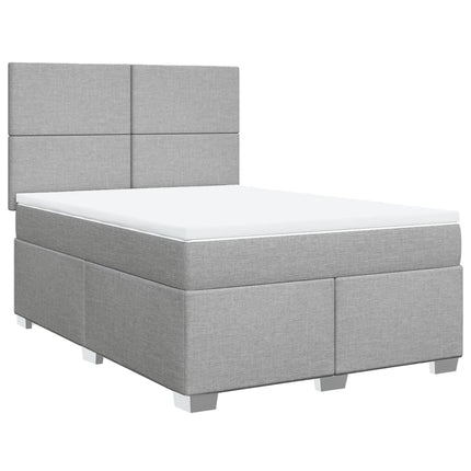 Giroletto a Molle con Materasso Grigio Chiaro 140x200cm Tessuto