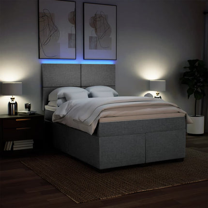 Giroletto a Molle con Materasso Grigio Chiaro 140x200cm Tessuto