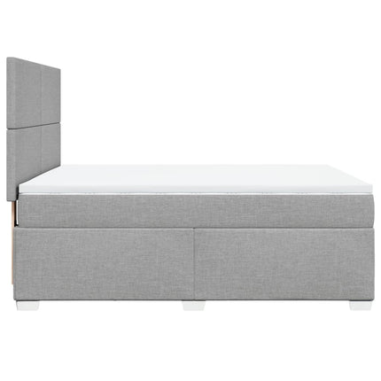 Giroletto a Molle con Materasso Grigio Chiaro 140x200cm Tessuto