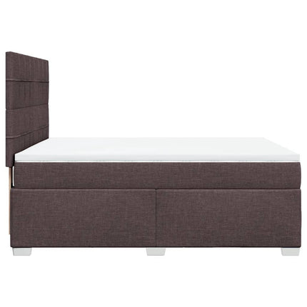 Giroletto a Molle con Materasso Marrone Scuro 140x200cm Tessuto