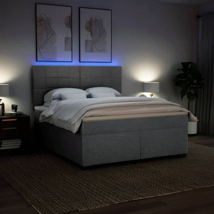 Giroletto a Molle con Materasso Grigio Chiaro180x200 cm Tessuto