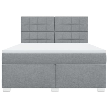 Giroletto a Molle con Materasso Grigio Chiaro180x200 cm Tessuto