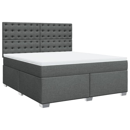 Giroletto a Molle con Materasso Grigio Scuro 180x200 cm Tessuto