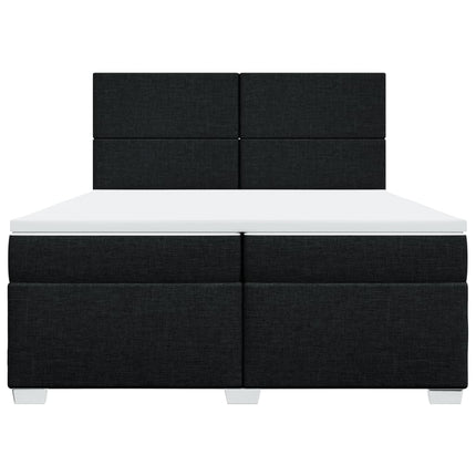 Giroletto a Molle con Materasso Nero 200x200 cm in Tessuto