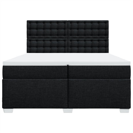 Giroletto a Molle con Materasso Nero 200x200 cm in Tessuto