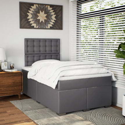 Giroletto a Molle con Materasso Grigio 120x200 cm in Similpelle
