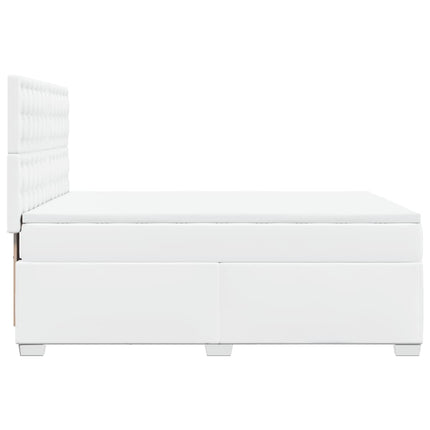 Giroletto a Molle con Materasso Bianco 160x200 cm in Similpelle
