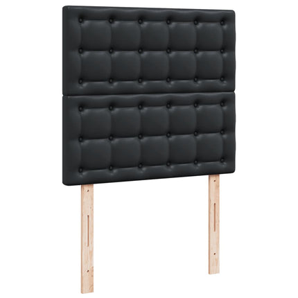 Letto a Molle con Materasso Nero Singolo in Similpelle