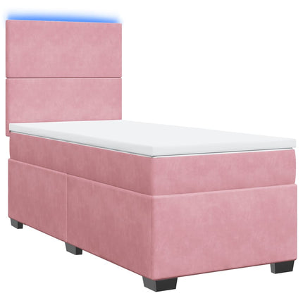 Giroletto a Molle con Materasso Rosa 90x190 cm in Velluto