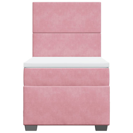 Giroletto a Molle con Materasso Rosa 90x190 cm in Velluto