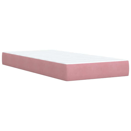 Giroletto a Molle con Materasso Rosa 90x190 cm in Velluto