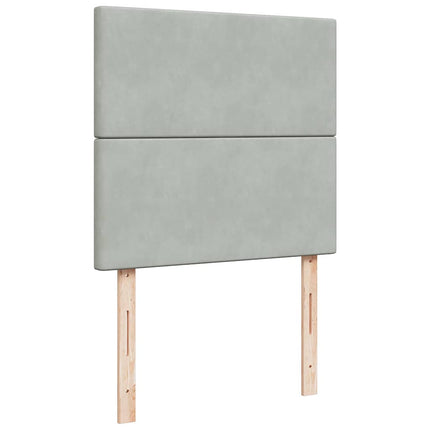 Giroletto a Molle con Materasso Grigio Chiaro 90x200 cm Velluto