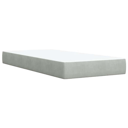 Giroletto a Molle con Materasso Grigio Chiaro 90x200 cm Velluto