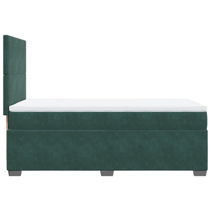 Giroletto a Molle con Materasso Verde Scuro 90x200 cm Velluto