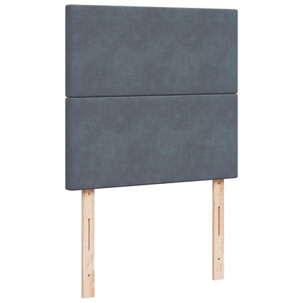 Giroletto a Molle con Materasso Grigio Scuro 100x200 cm Velluto