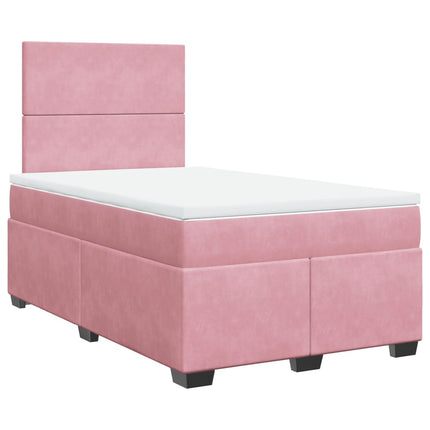Giroletto a Molle con Materasso Rosa 120x200 cm in Velluto