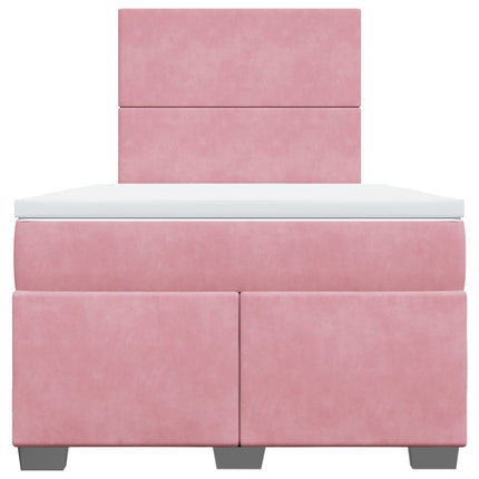 Giroletto a Molle con Materasso Rosa 120x200 cm in Velluto