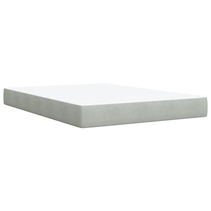 Giroletto a Molle con Materasso Grigio Chiaro 140x200cm Velluto