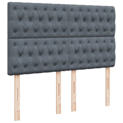 Giroletto a Molle con Materasso Grigio Scuro 140x200 cm Velluto