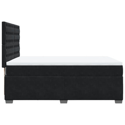 Giroletto a Molle con Materasso Nero 140x200 cm in Velluto