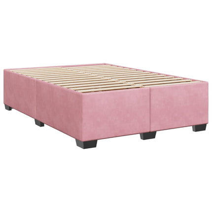 Giroletto a Molle con Materasso Rosa 160x200 cm in Velluto