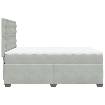 Giroletto a Molle con Materasso Grigio Chiaro 160x200cm Velluto