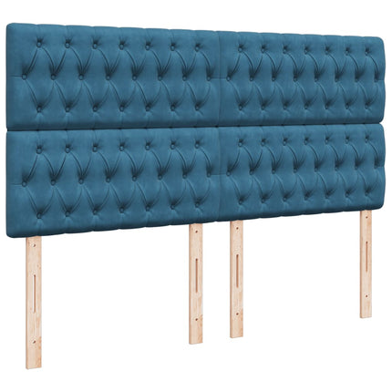 Giroletto a Molle con Materasso Blu 180x200 cm in Velluto