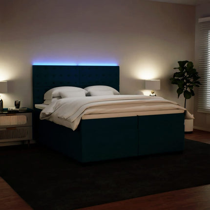 Giroletto a Molle con Materasso Blu 200x200 cm in Velluto