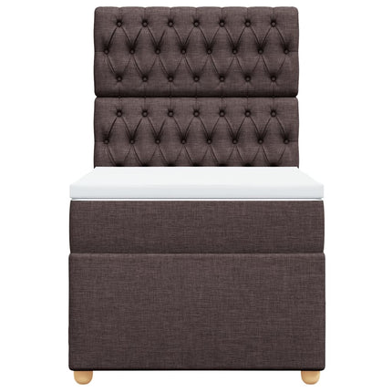 Giroletto a Molle con Materasso Marrone Scuro 80x200 cm Tessuto